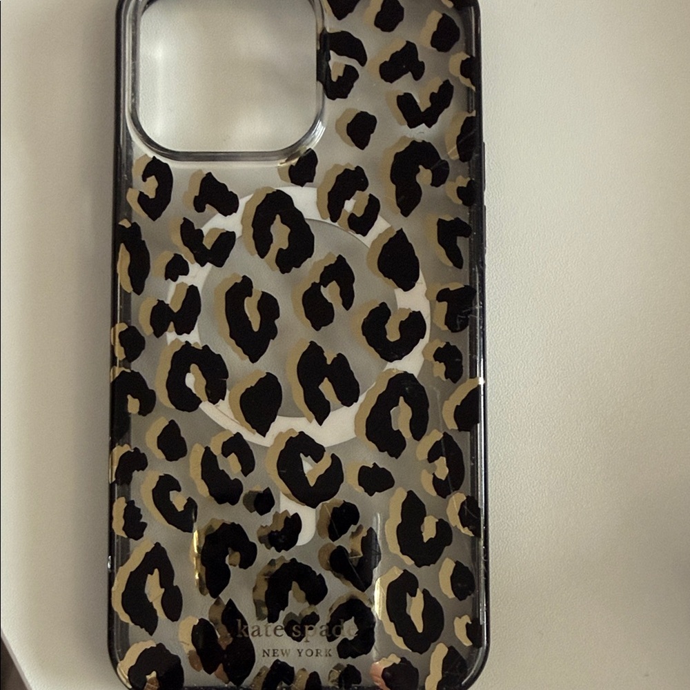 Kate Spade Leopard Print Phone Case - Black and Brown